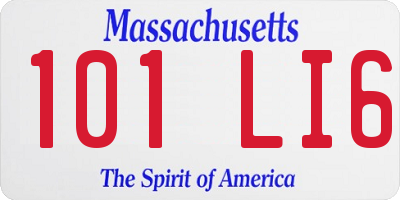 MA license plate 101LI6