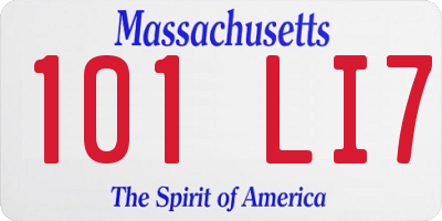 MA license plate 101LI7