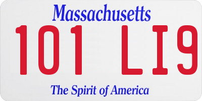 MA license plate 101LI9