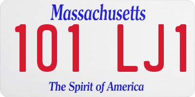 MA license plate 101LJ1