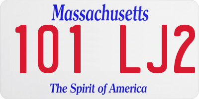 MA license plate 101LJ2