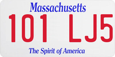 MA license plate 101LJ5