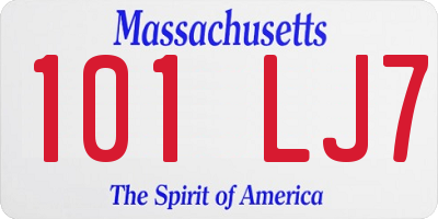 MA license plate 101LJ7