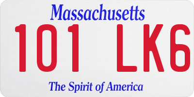 MA license plate 101LK6