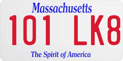 MA license plate 101LK8