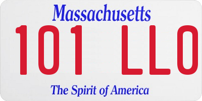 MA license plate 101LL0