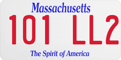 MA license plate 101LL2