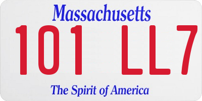 MA license plate 101LL7