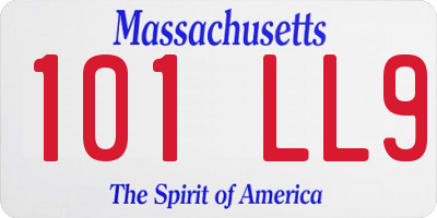 MA license plate 101LL9