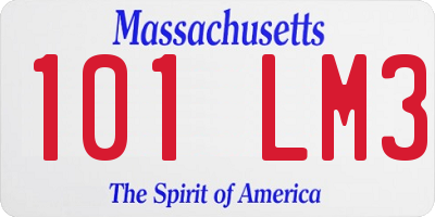 MA license plate 101LM3