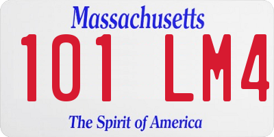 MA license plate 101LM4