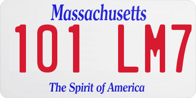 MA license plate 101LM7