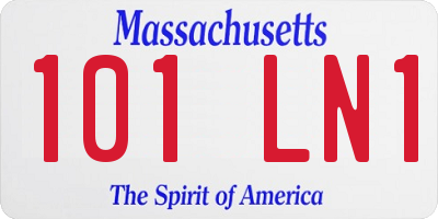 MA license plate 101LN1