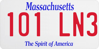 MA license plate 101LN3