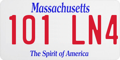 MA license plate 101LN4