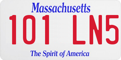 MA license plate 101LN5