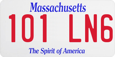 MA license plate 101LN6