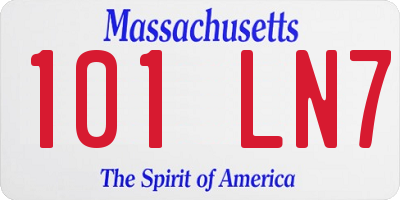 MA license plate 101LN7