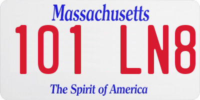 MA license plate 101LN8