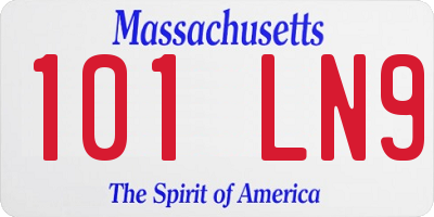 MA license plate 101LN9