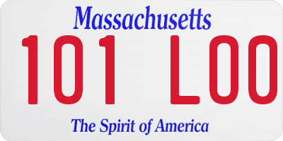 MA license plate 101LO0