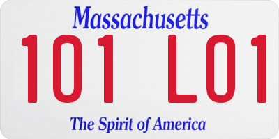 MA license plate 101LO1