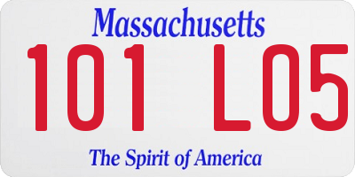 MA license plate 101LO5
