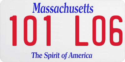 MA license plate 101LO6