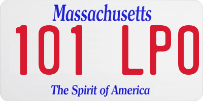 MA license plate 101LP0