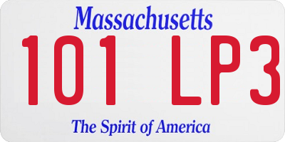 MA license plate 101LP3