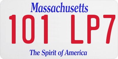 MA license plate 101LP7