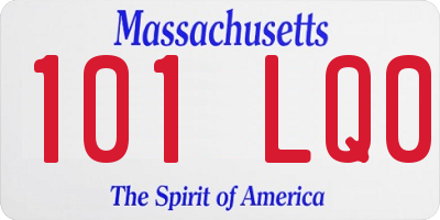 MA license plate 101LQ0