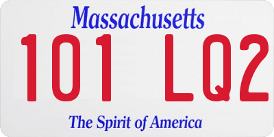 MA license plate 101LQ2