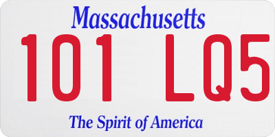 MA license plate 101LQ5