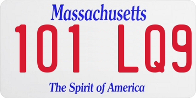 MA license plate 101LQ9