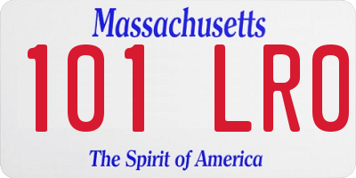 MA license plate 101LR0