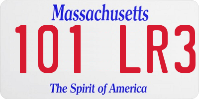 MA license plate 101LR3