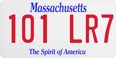 MA license plate 101LR7