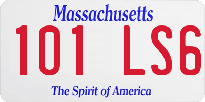 MA license plate 101LS6