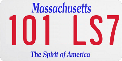 MA license plate 101LS7