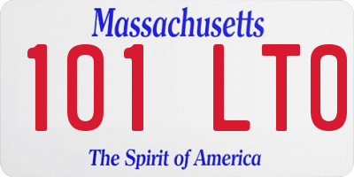 MA license plate 101LT0