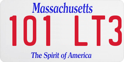 MA license plate 101LT3