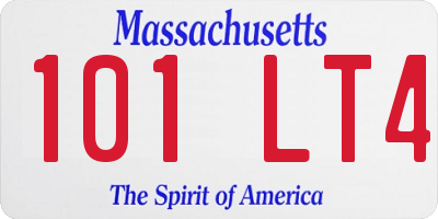 MA license plate 101LT4