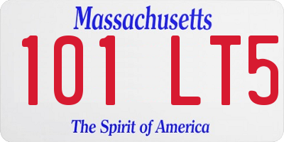 MA license plate 101LT5