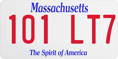 MA license plate 101LT7