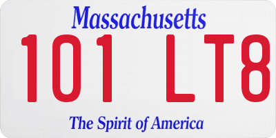 MA license plate 101LT8