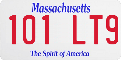 MA license plate 101LT9