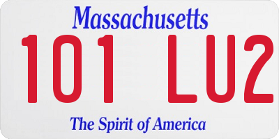 MA license plate 101LU2