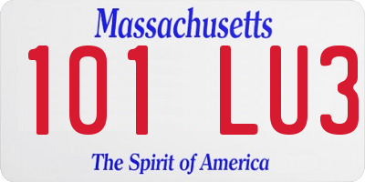 MA license plate 101LU3