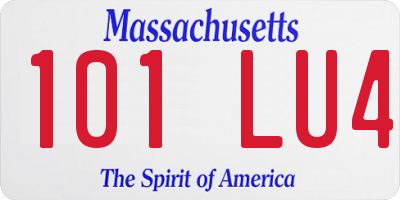 MA license plate 101LU4